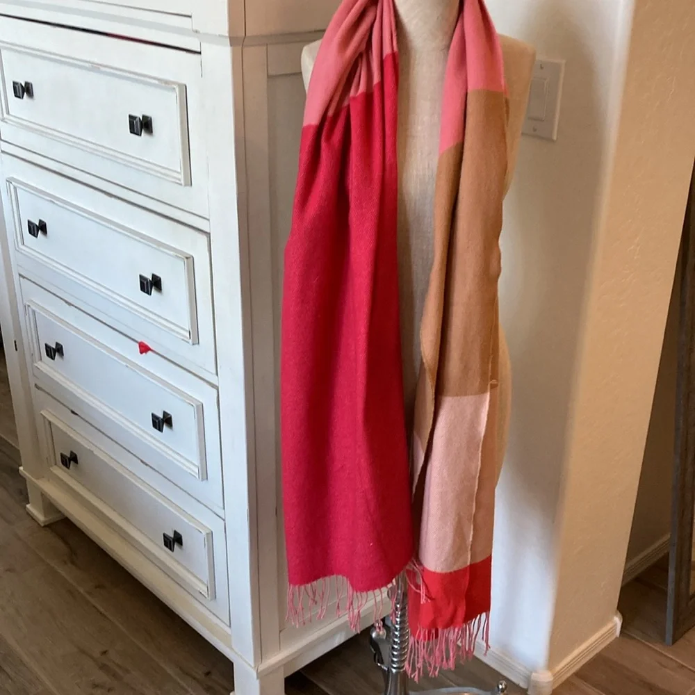 Gap colorblock fringe long scarf